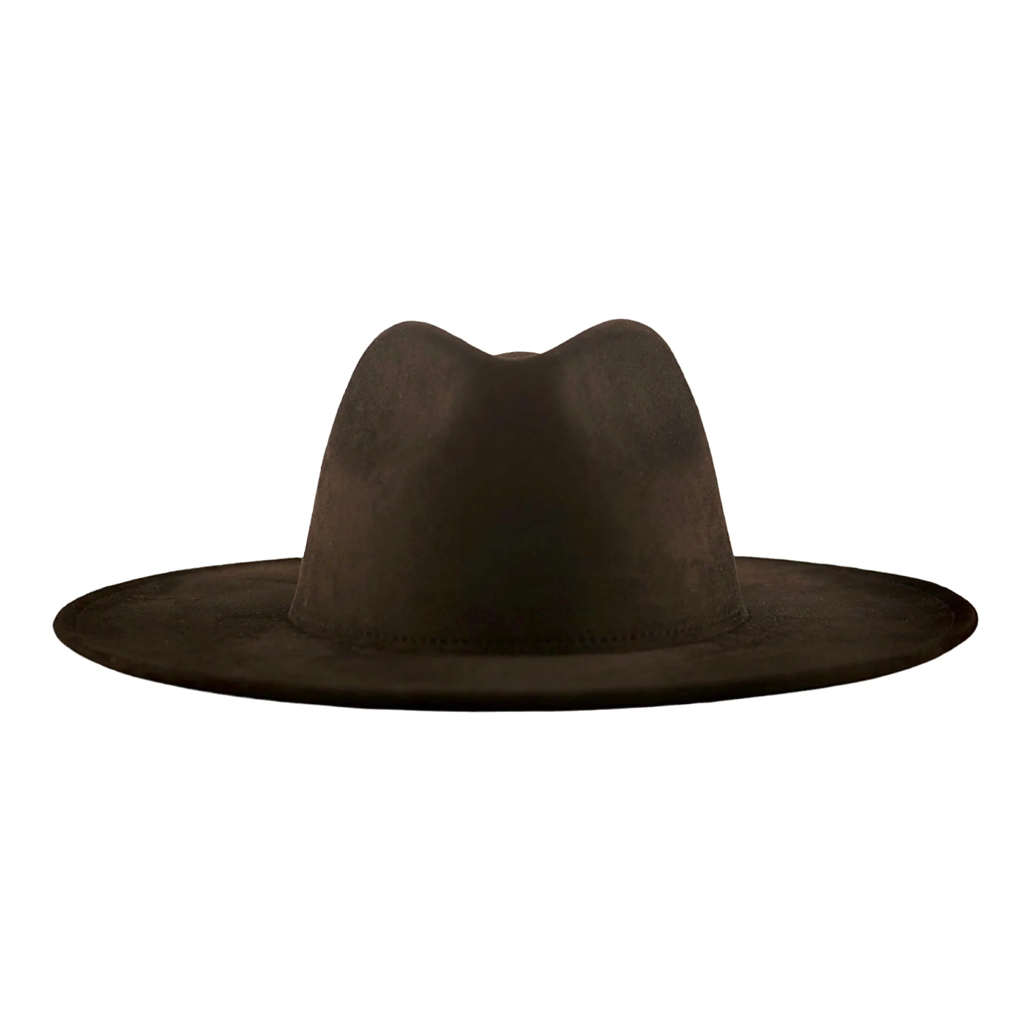 Atlanta Suede Wide Brim Fedora - Black