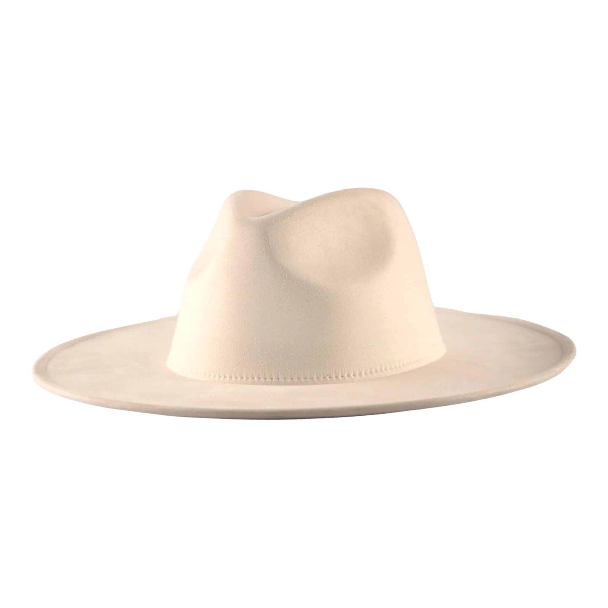 Atlanta Suede Wide Brim Fedora - White