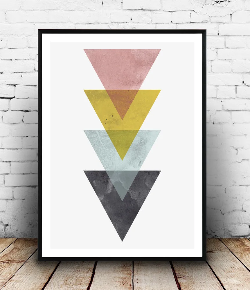 Boho chic print, Scandinavian design, Minimalist modern art, Triangle print