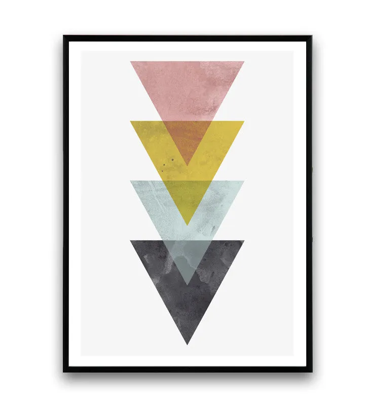 Boho chic print, Scandinavian design, Minimalist modern art, Triangle print