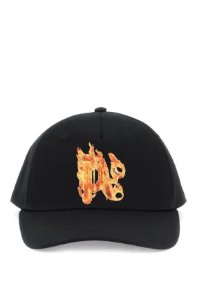 burning monogram baseball cap