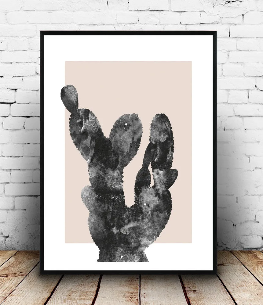 Cactus print, botanical poster, boho chic art, Scandinavian wall art