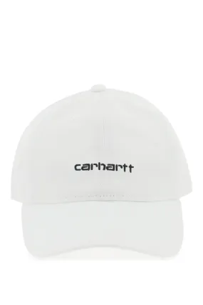 canvas script baseball cap