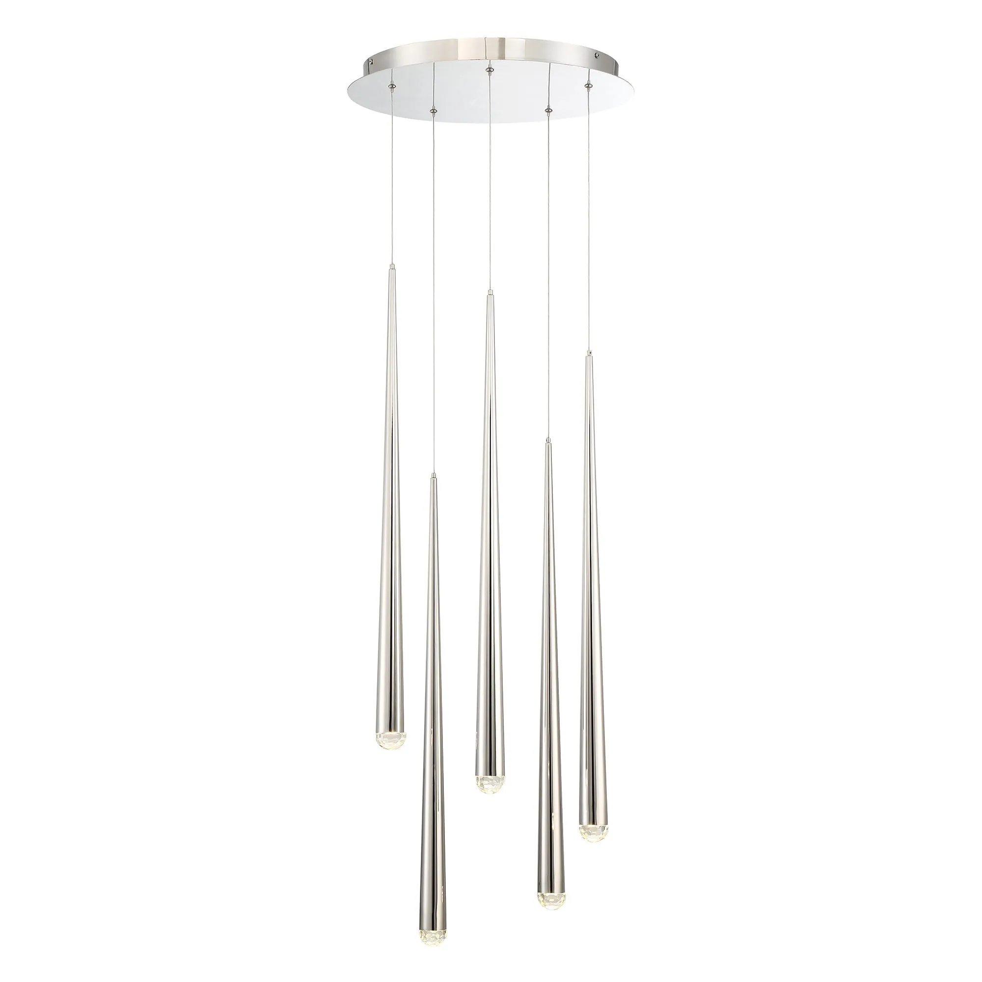 Cascade LED 5 Light Crystal Round Chandelier