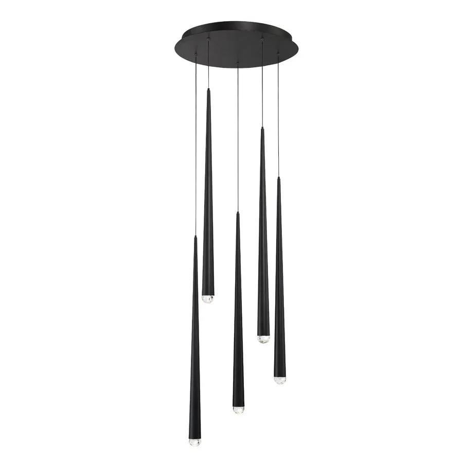 Cascade LED 5 Light Crystal Round Chandelier