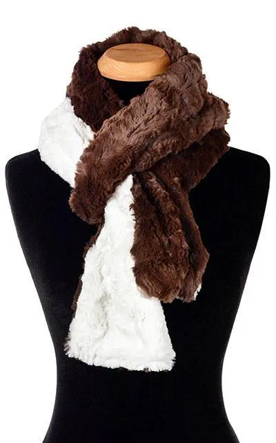 Classic Scarf - Two-Tone, Cuddly Faux Fur in Ivory  Combinations