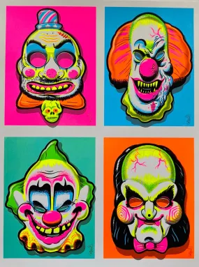 Clown Masks BlackLight Parody Print