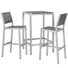 Coast 3 Piece Outdoor Patio Aluminum Pub Set