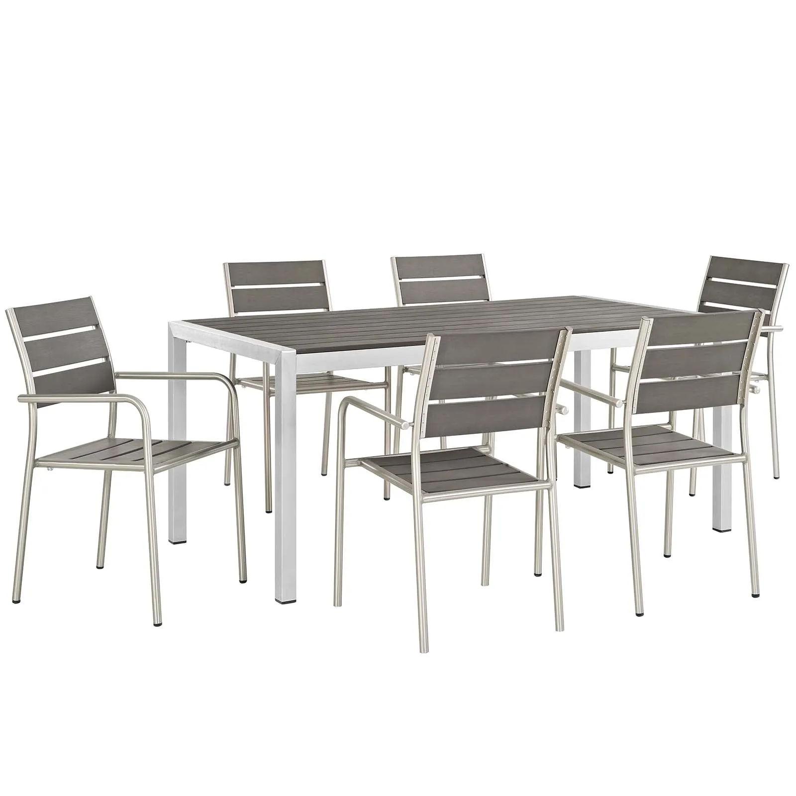 Coast 7-Piece Outdoor Patio Aluminum Dining Set – 71”