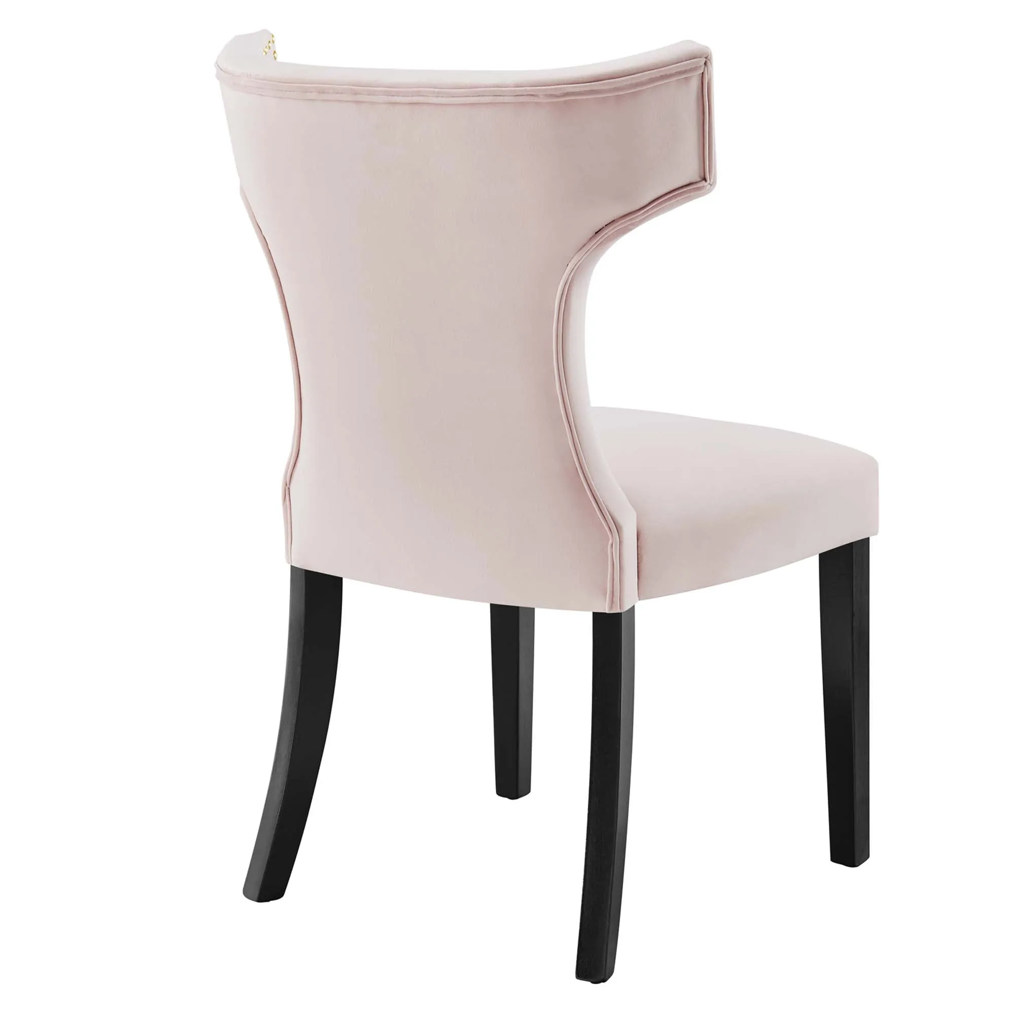 Curve Performance Velvet Dining Chairs - Set of 2 by Modway