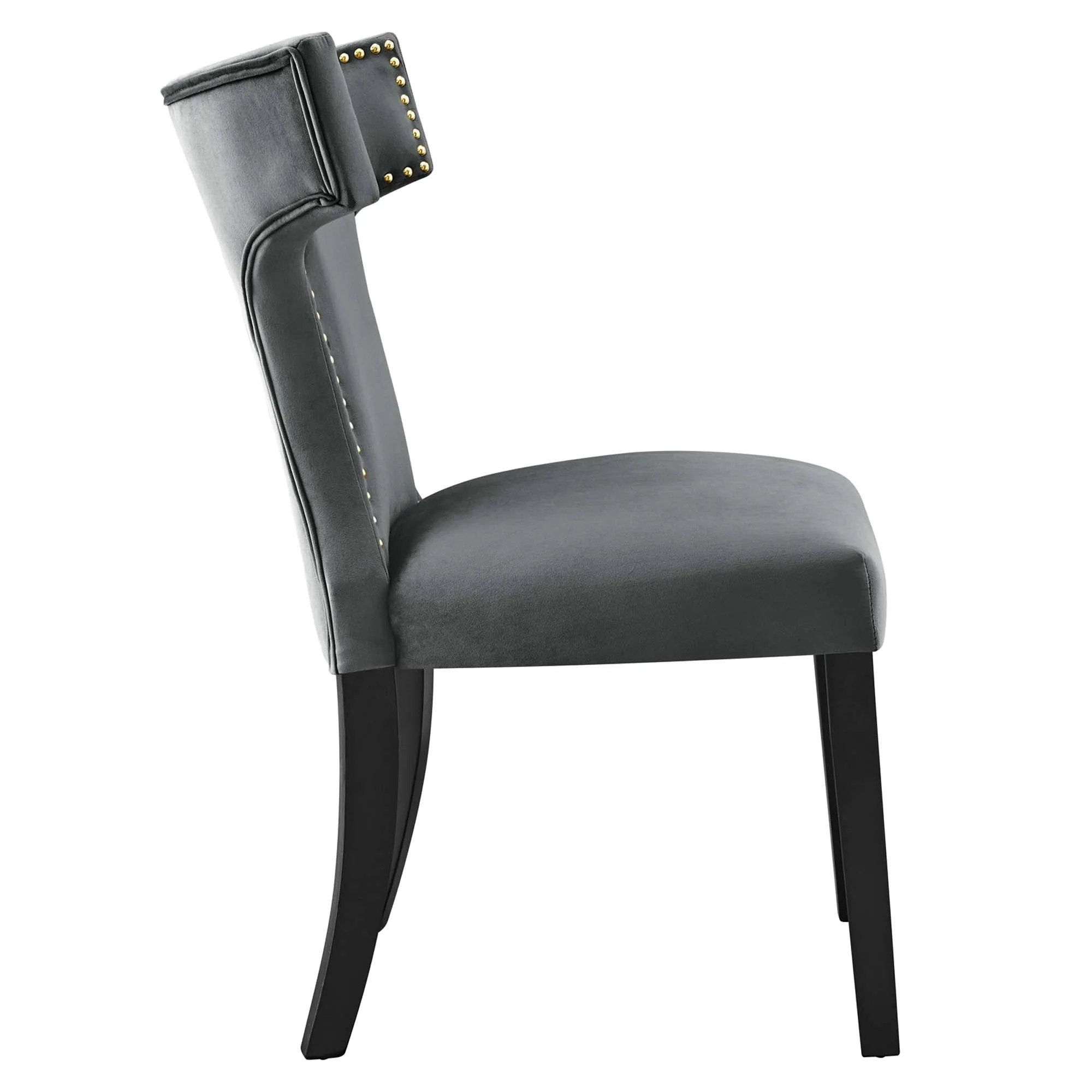 Curve Performance Velvet Dining Chairs - Set of 2 by Modway