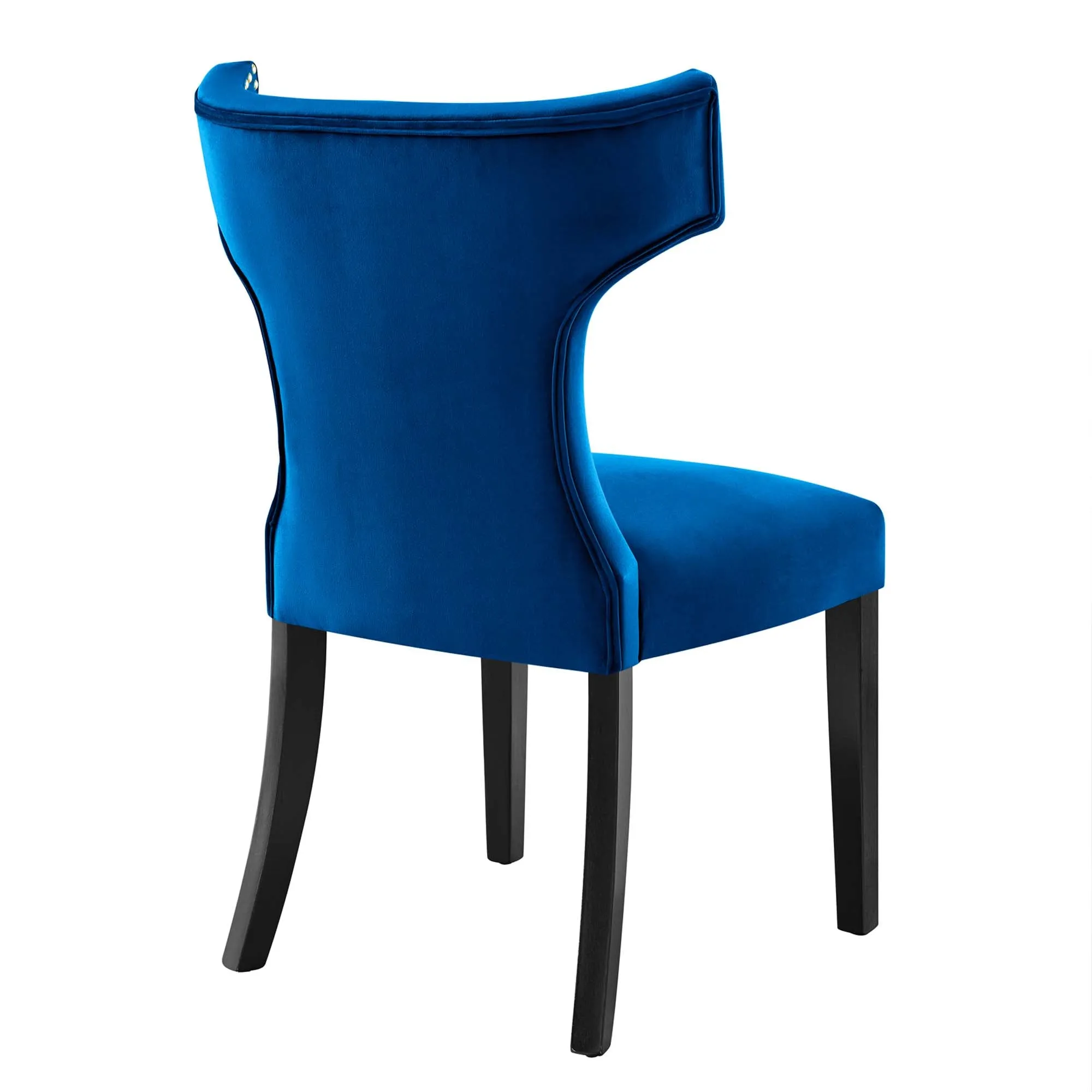 Curve Performance Velvet Dining Chairs - Set of 2 by Modway