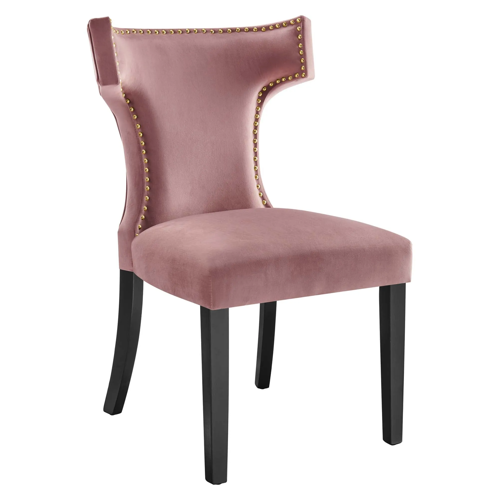 Curve Performance Velvet Dining Chairs - Set of 2 by Modway