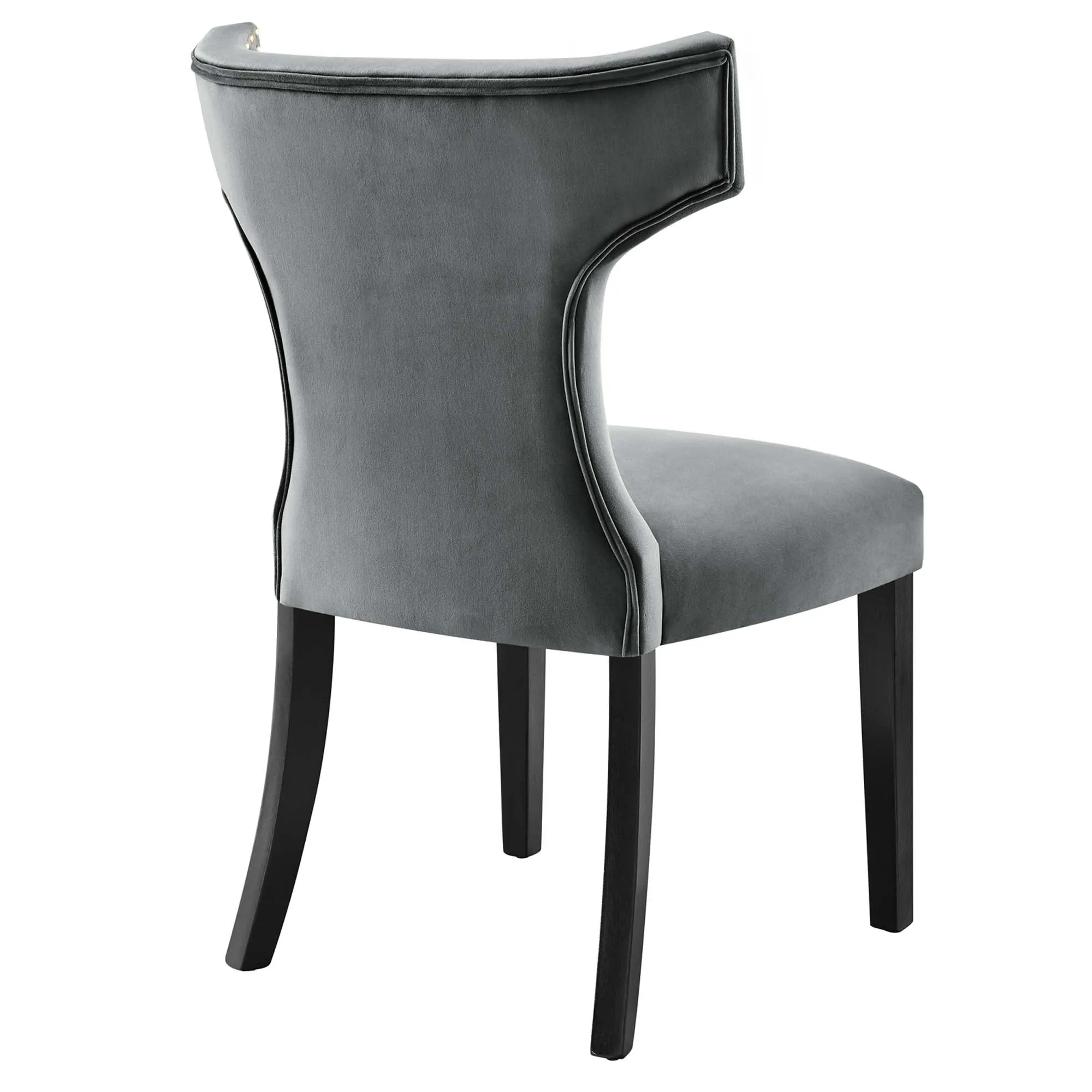 Curve Performance Velvet Dining Chairs - Set of 2 by Modway