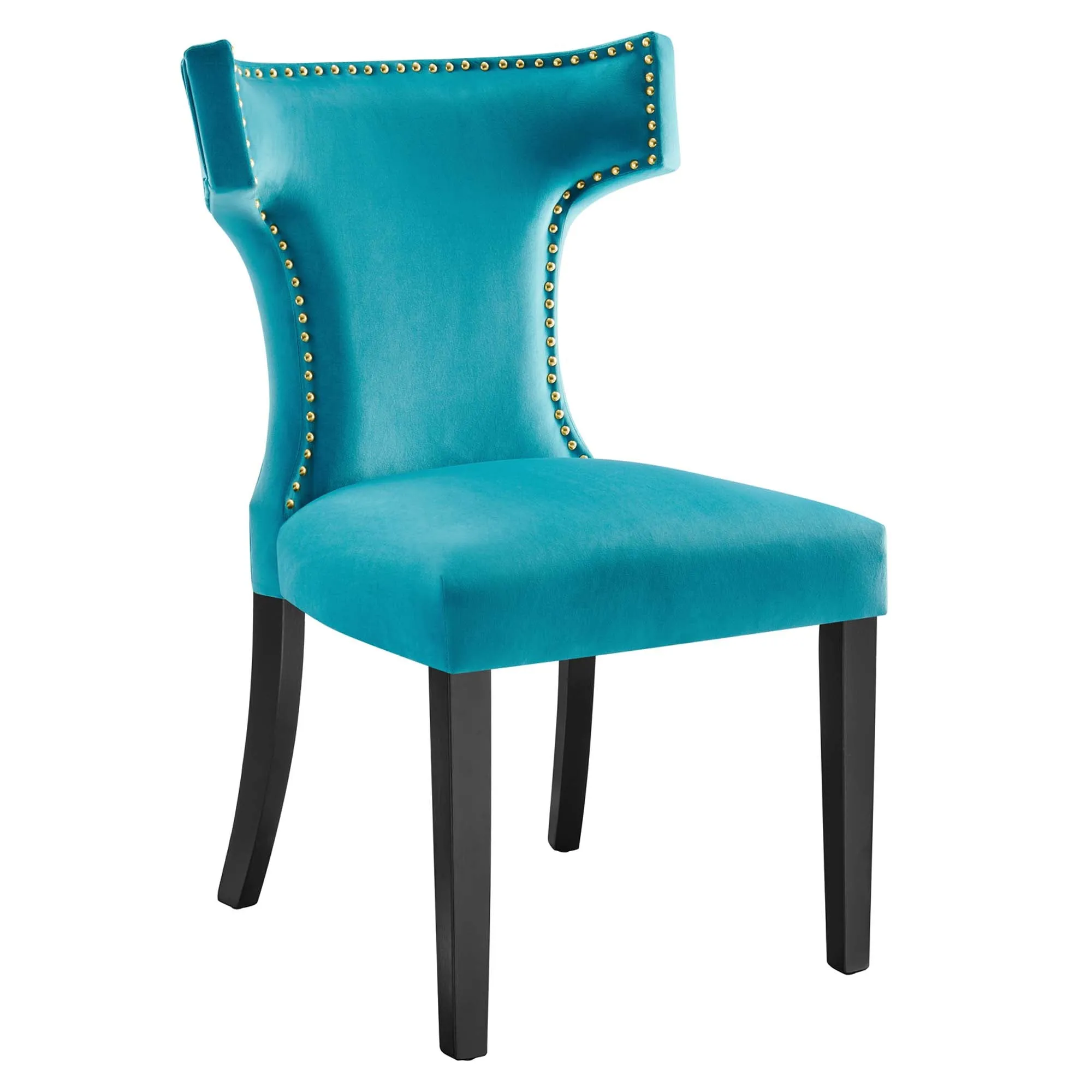 Curve Performance Velvet Dining Chairs - Set of 2 by Modway