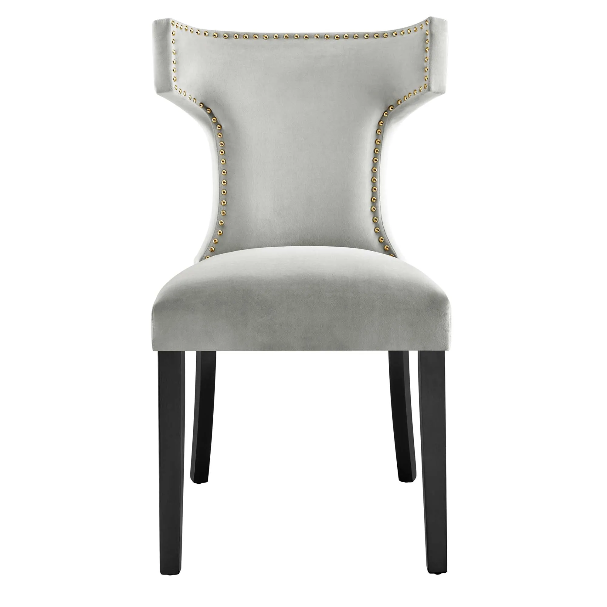 Curve Performance Velvet Dining Chairs - Set of 2 by Modway