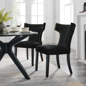 Curve Performance Velvet Dining Chairs - Set of 2 by Modway