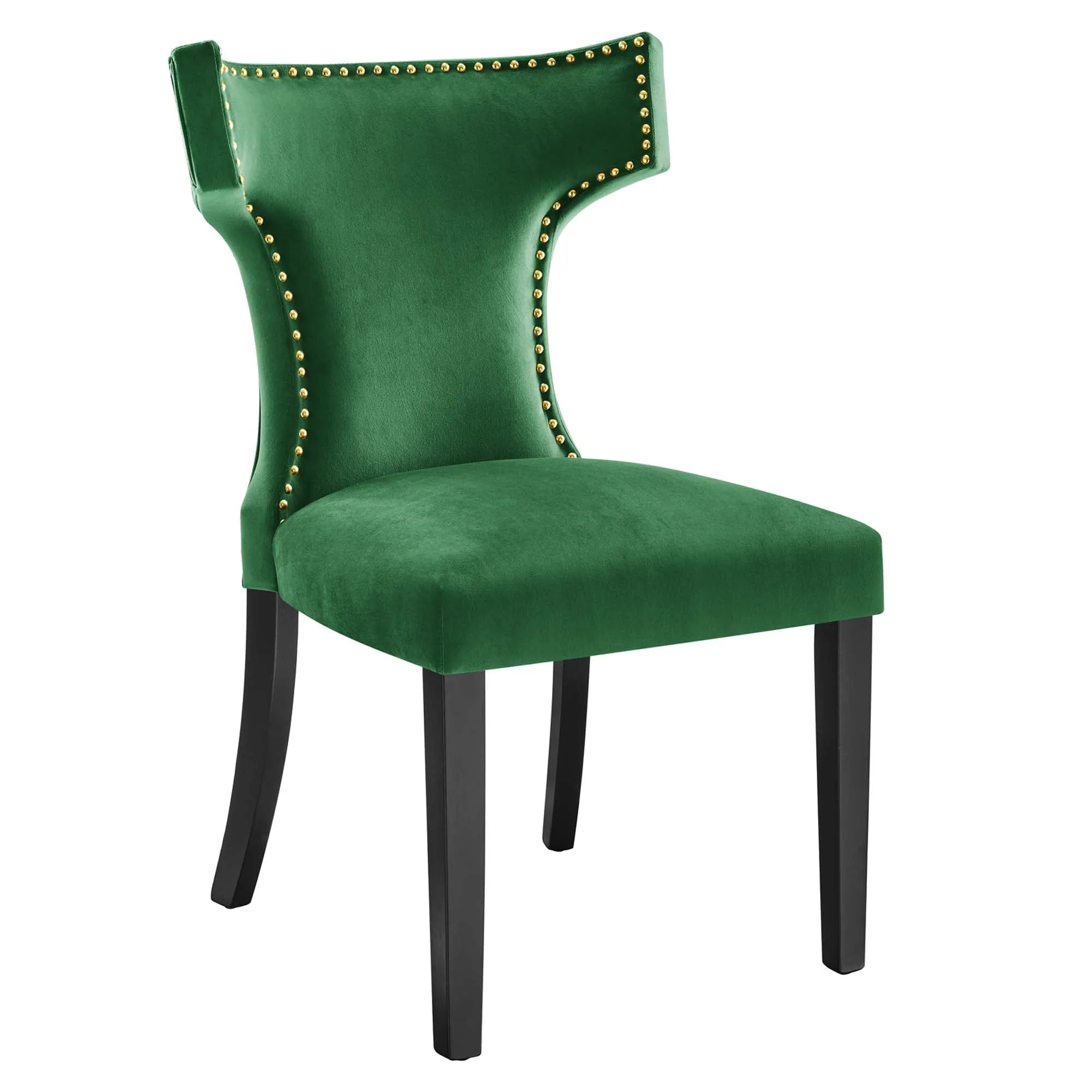 Curve Performance Velvet Dining Chairs - Set of 2 by Modway