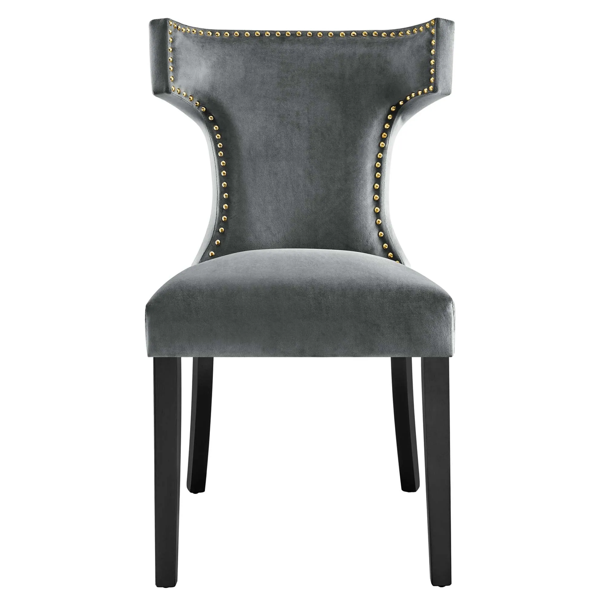 Curve Performance Velvet Dining Chairs - Set of 2 by Modway