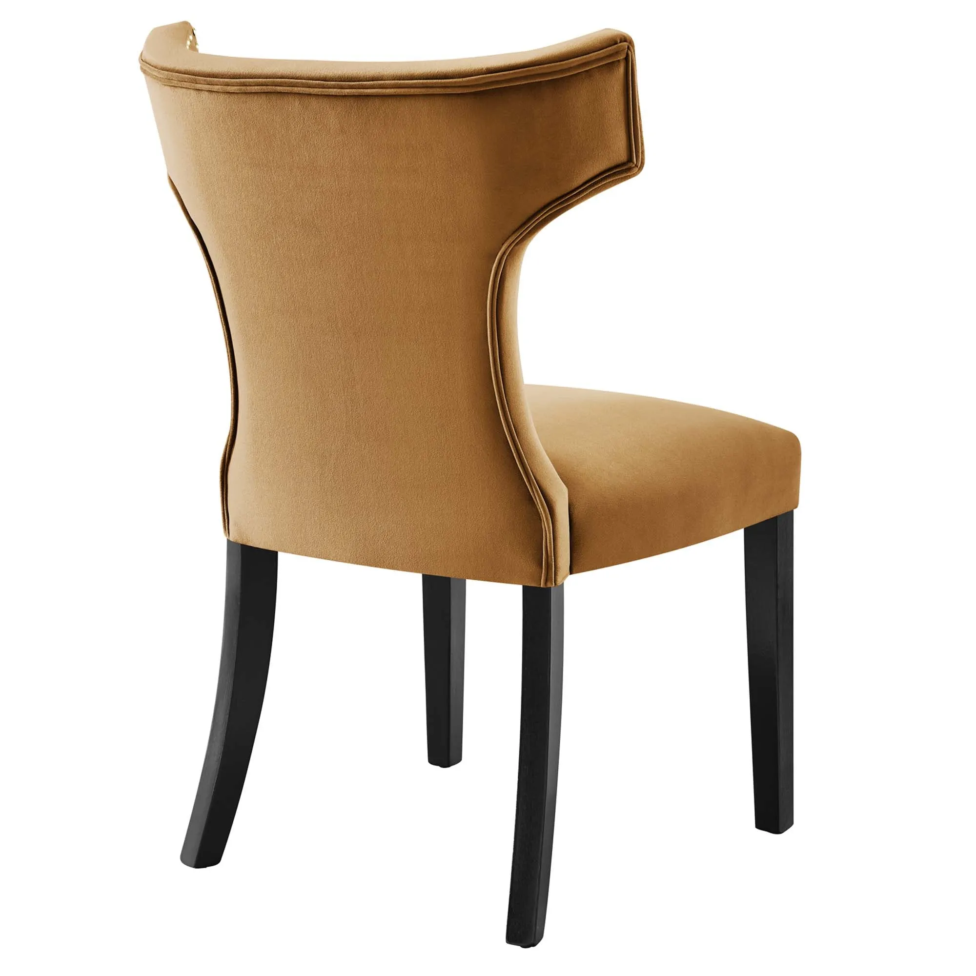 Curve Performance Velvet Dining Chairs - Set of 2 by Modway