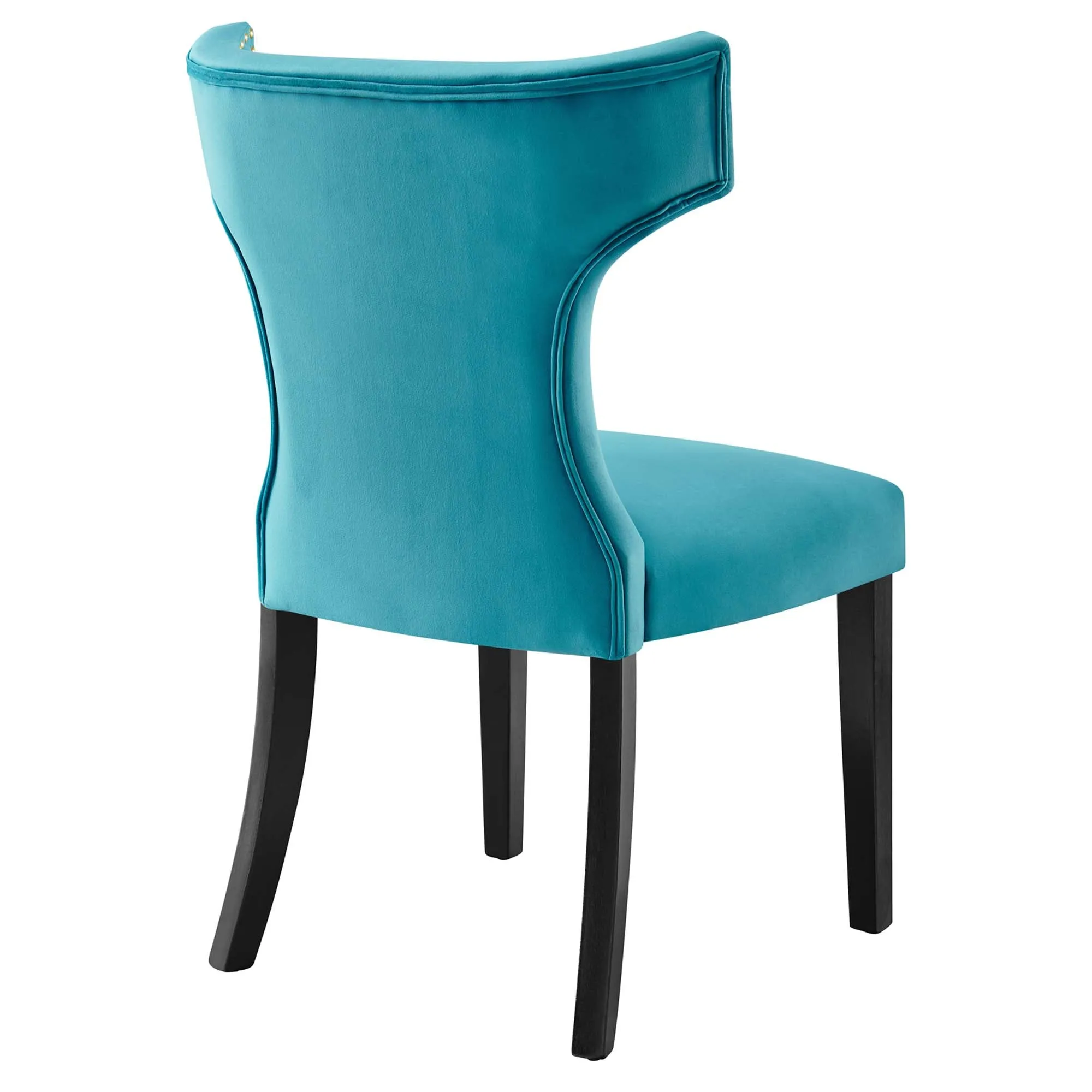 Curve Performance Velvet Dining Chairs - Set of 2 by Modway