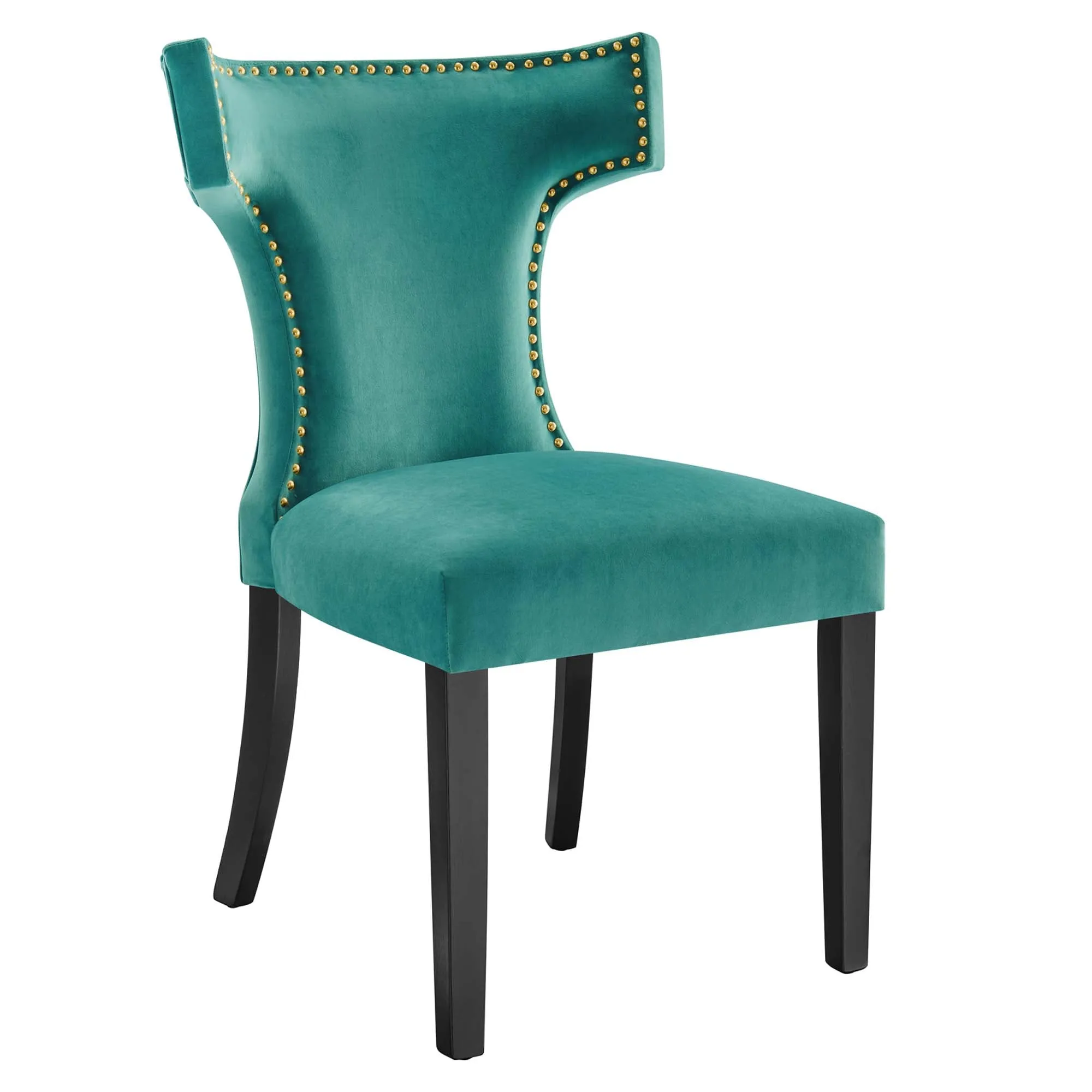 Curve Performance Velvet Dining Chairs - Set of 2 by Modway