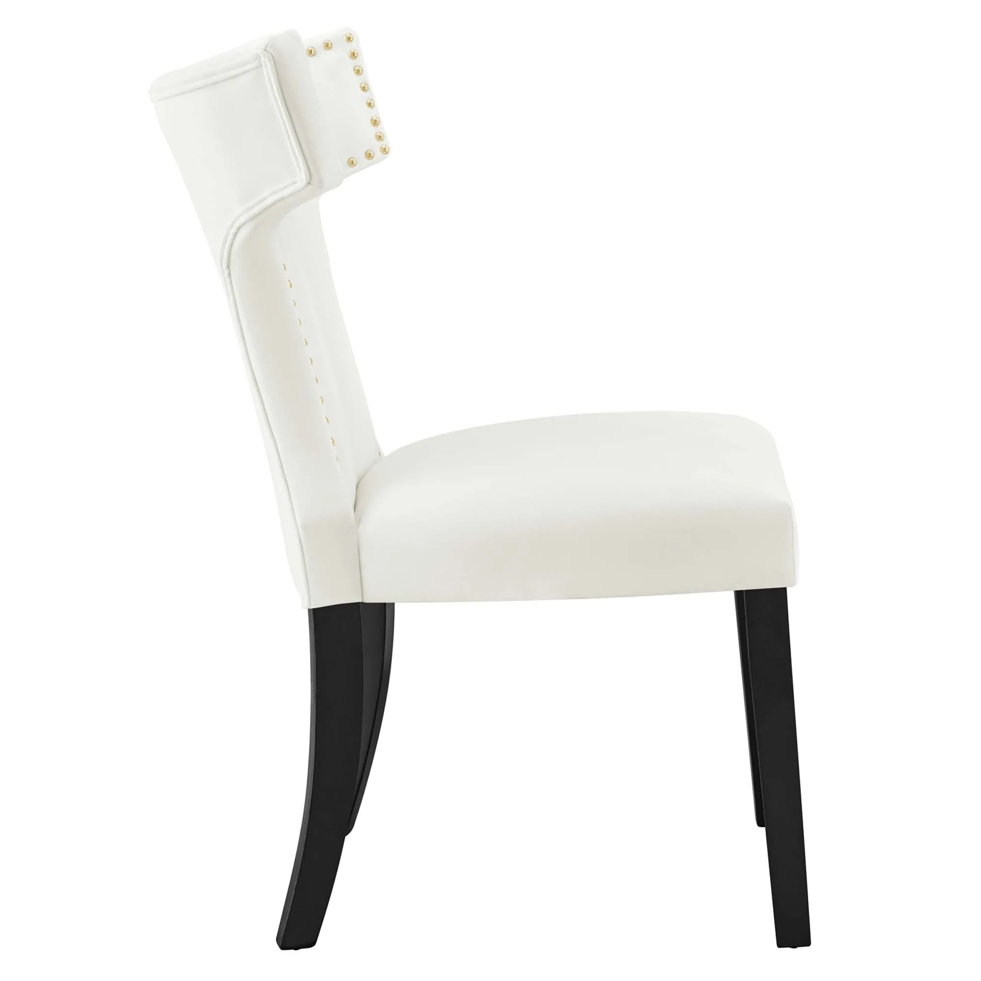 Curve Performance Velvet Dining Chairs - Set of 2 by Modway