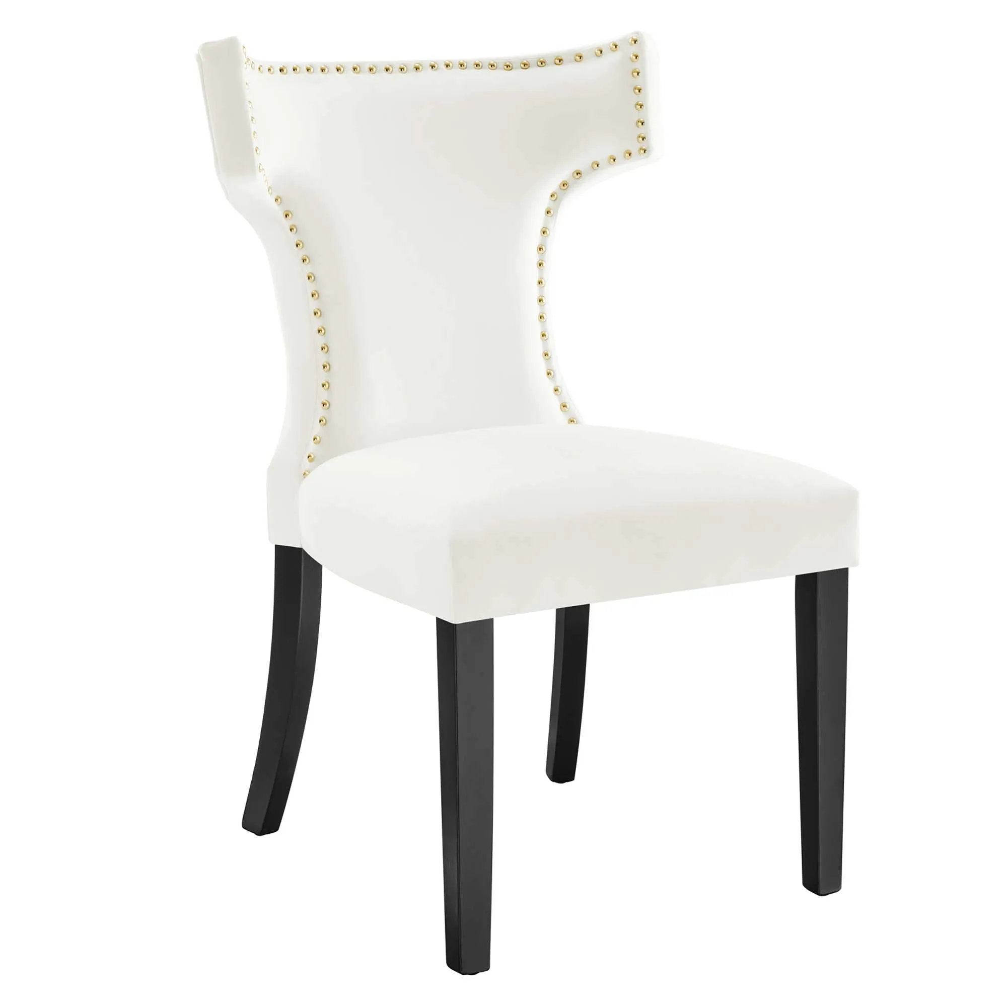 Curve Performance Velvet Dining Chairs - Set of 2 by Modway