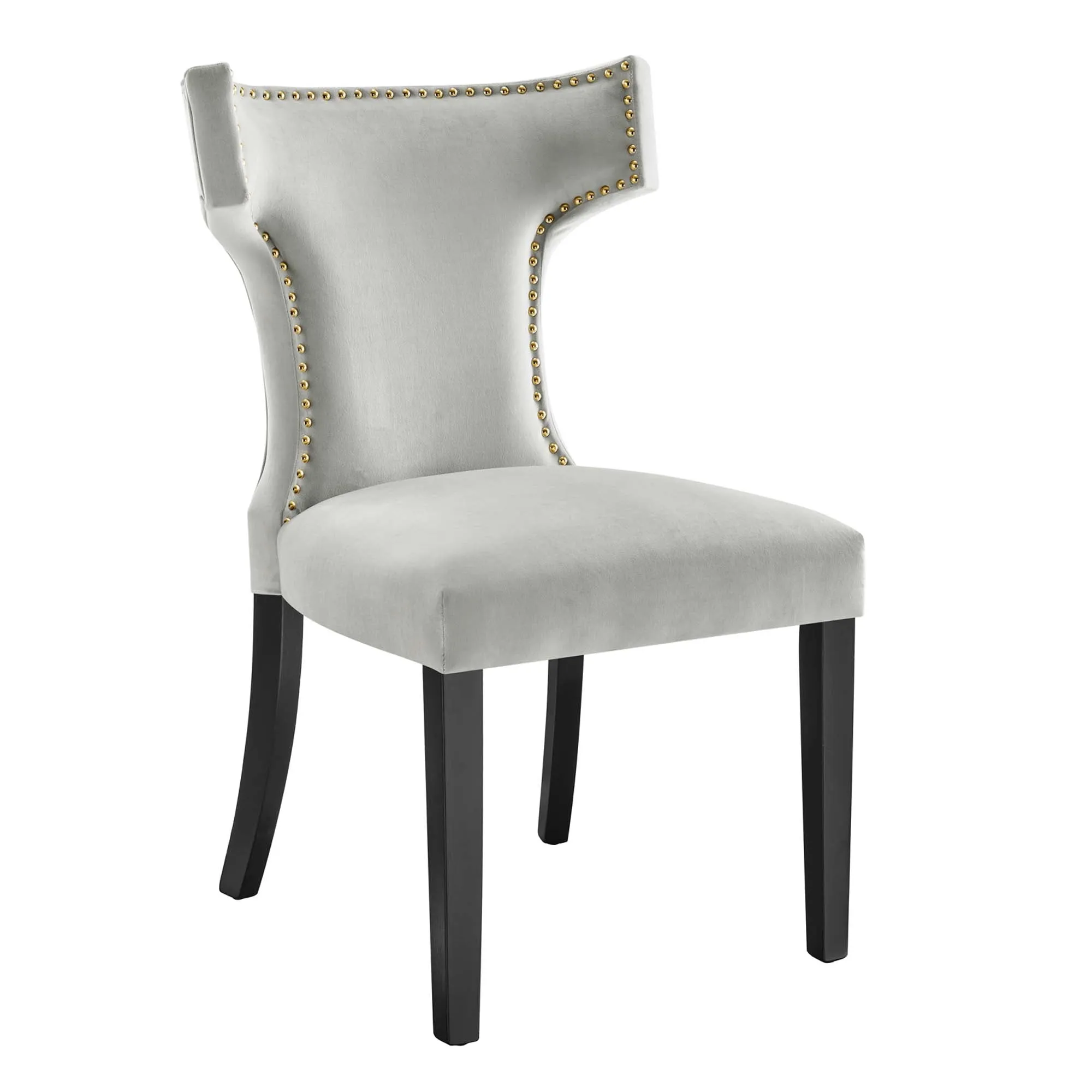 Curve Performance Velvet Dining Chairs - Set of 2 by Modway