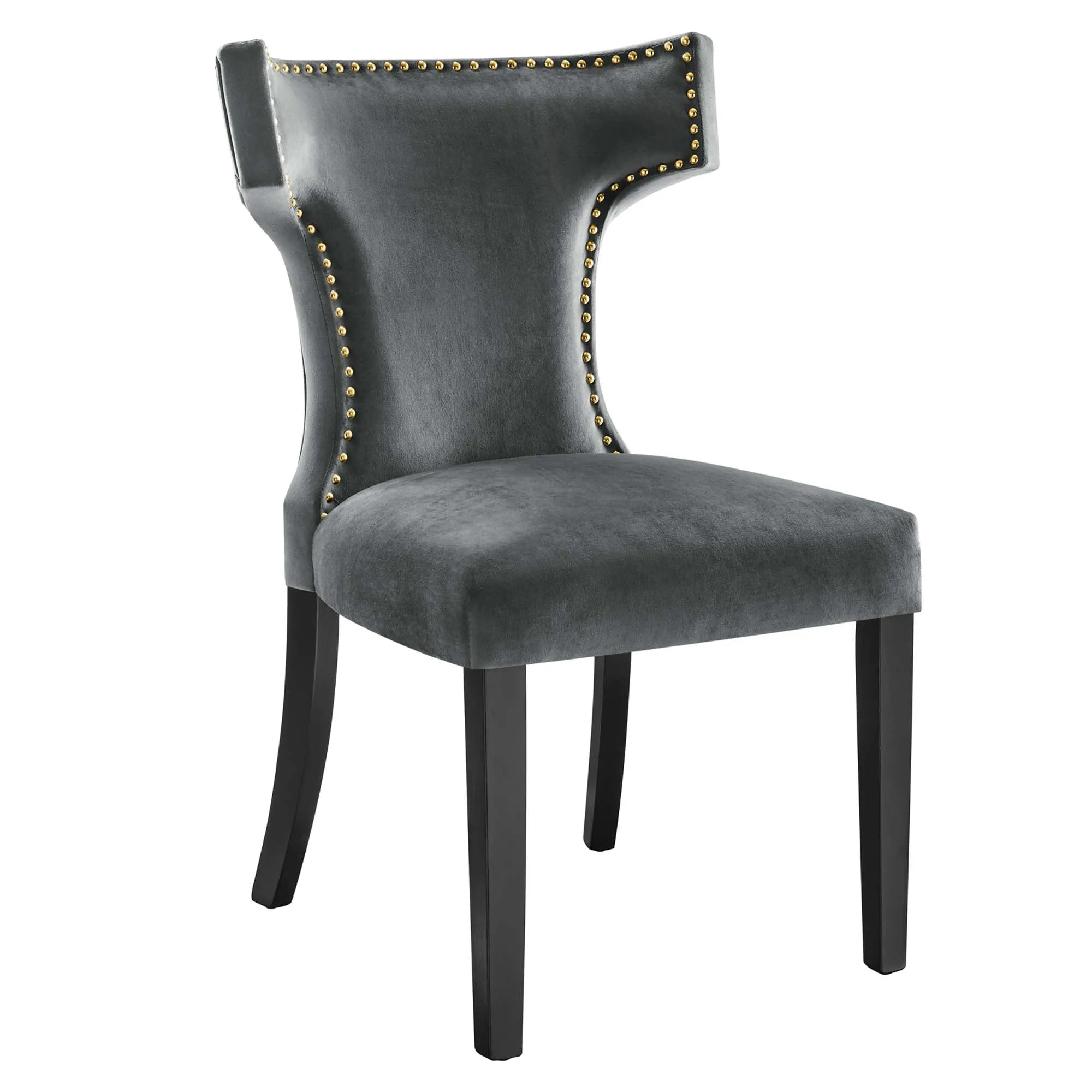 Curve Performance Velvet Dining Chairs - Set of 2 by Modway