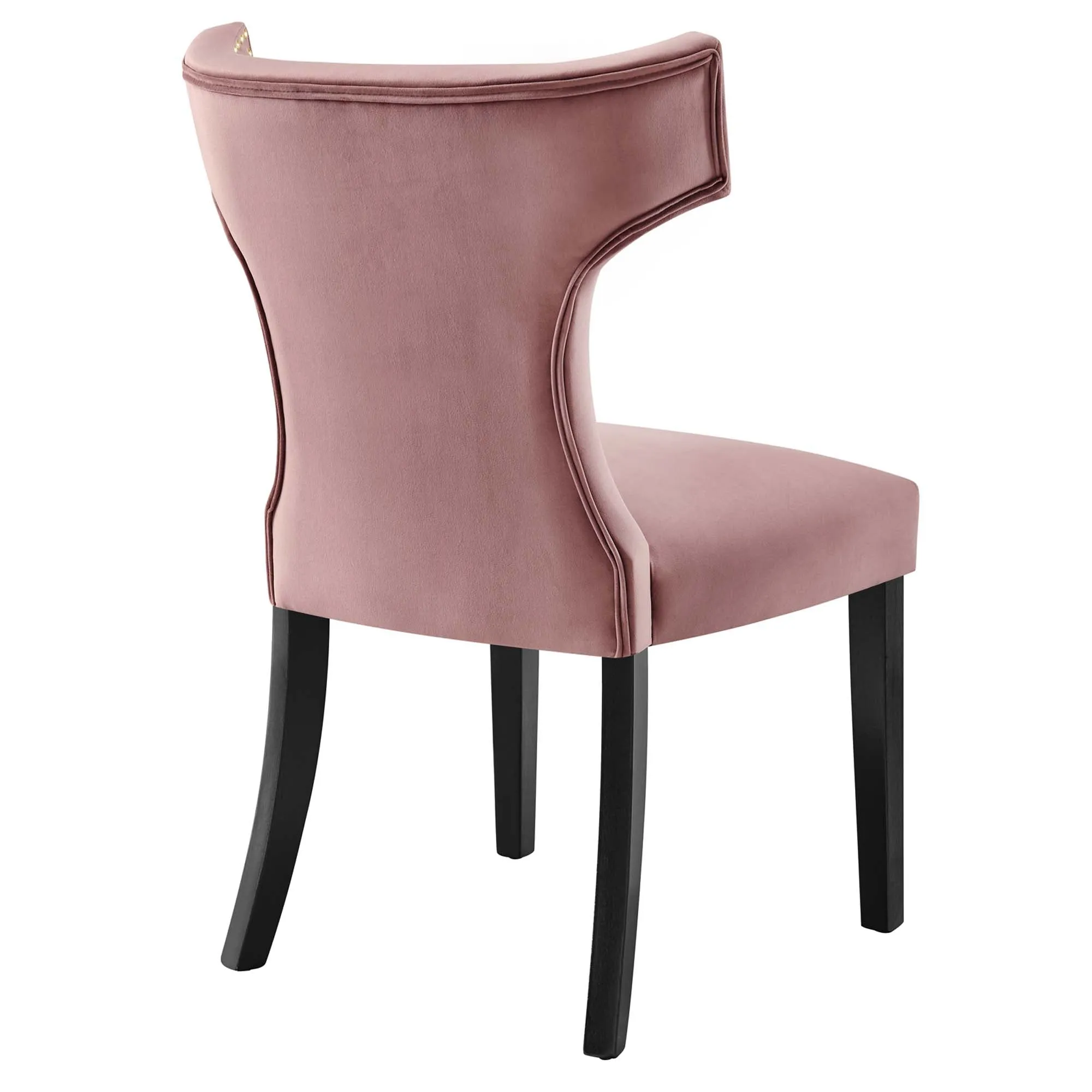 Curve Performance Velvet Dining Chairs - Set of 2 by Modway