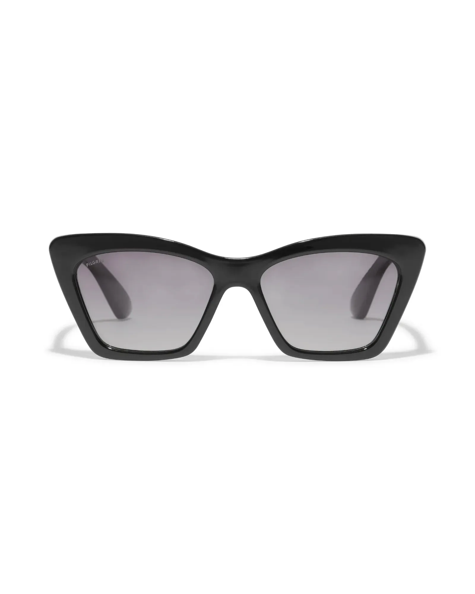 DAKOTA Angular Cat Eye Shaped Sunglasses - Black