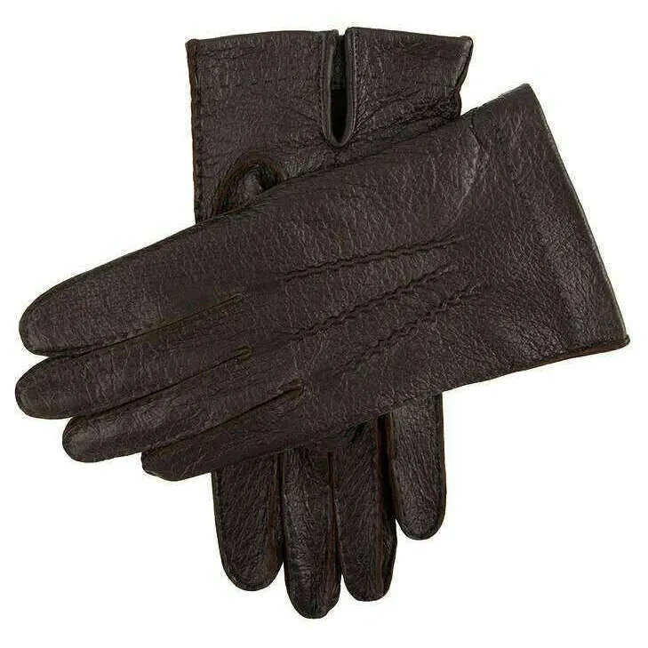 Dents Melton Heritage Peccary Leather Gloves - Bark Brown