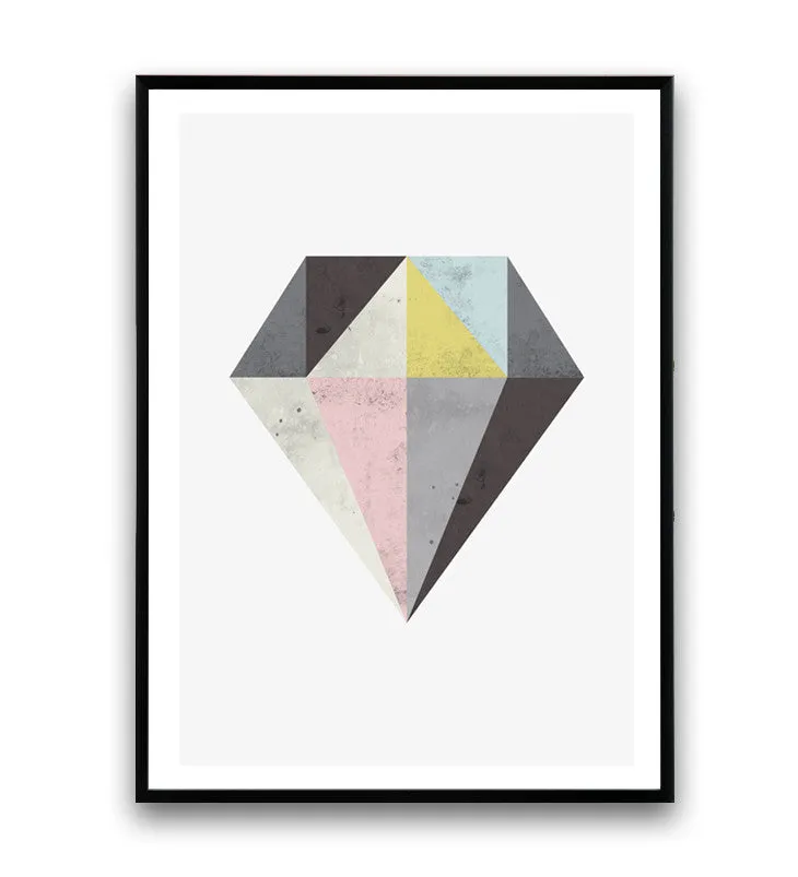 DIamond print, geometric home decor, Abstract art