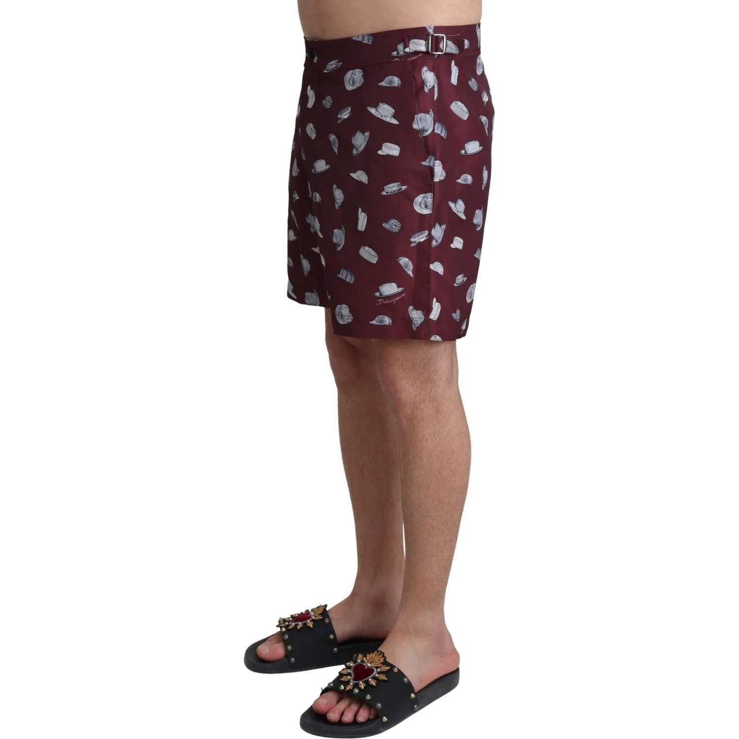 Dolce & Gabbana Elegant Maroon Swim Trunks