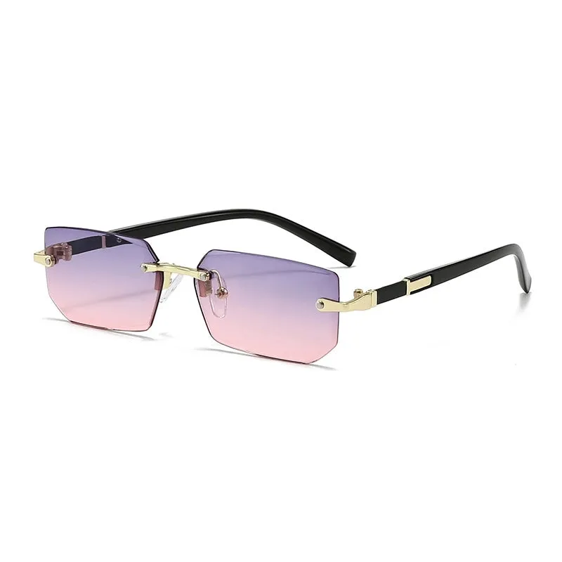 Elegant Lady Geometric Ac Square Frameless Women's Sunglasses