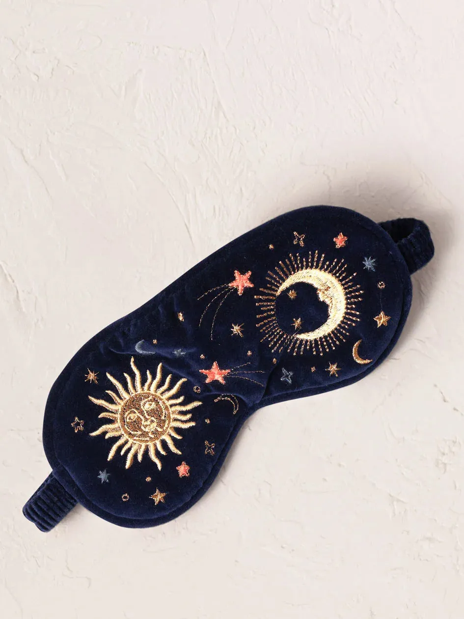 Elizabeth Scarlett Velvet Eye Mask - Navy Celestial