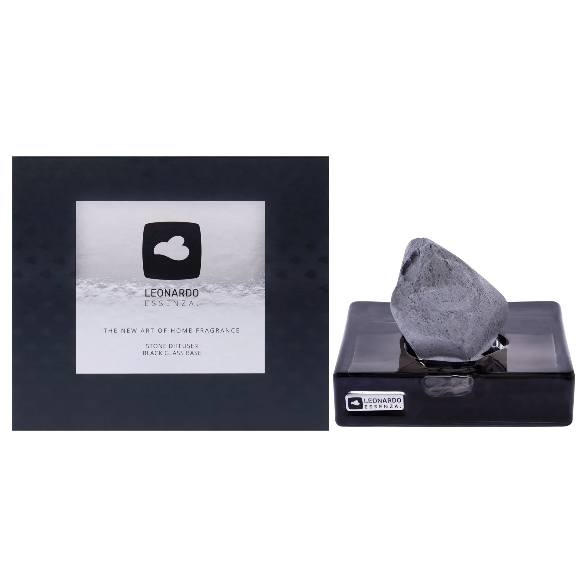 Essenza Stone Diffuser Set - Black by Leonardo for Unisex - 2 Pc Set Glass Base, Diffuser Stone