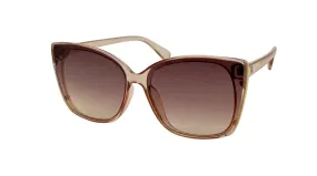 Fantas-Eyes Womens Yumi Plastic Square Non-Polarized Sunglasses - Brown