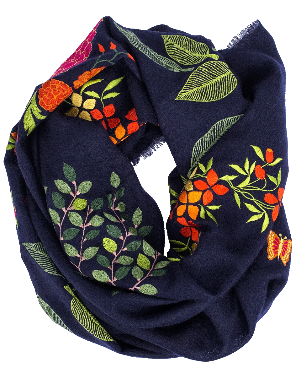 Garden Embroidered Scarf