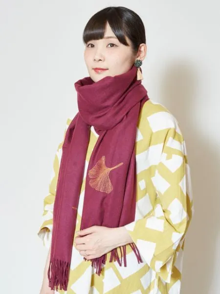 Ginkgo Embroidered Scarf