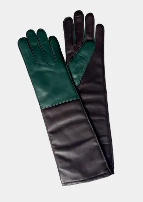 GREEN & DARK BROWN COLOR BLOCK GLOVES