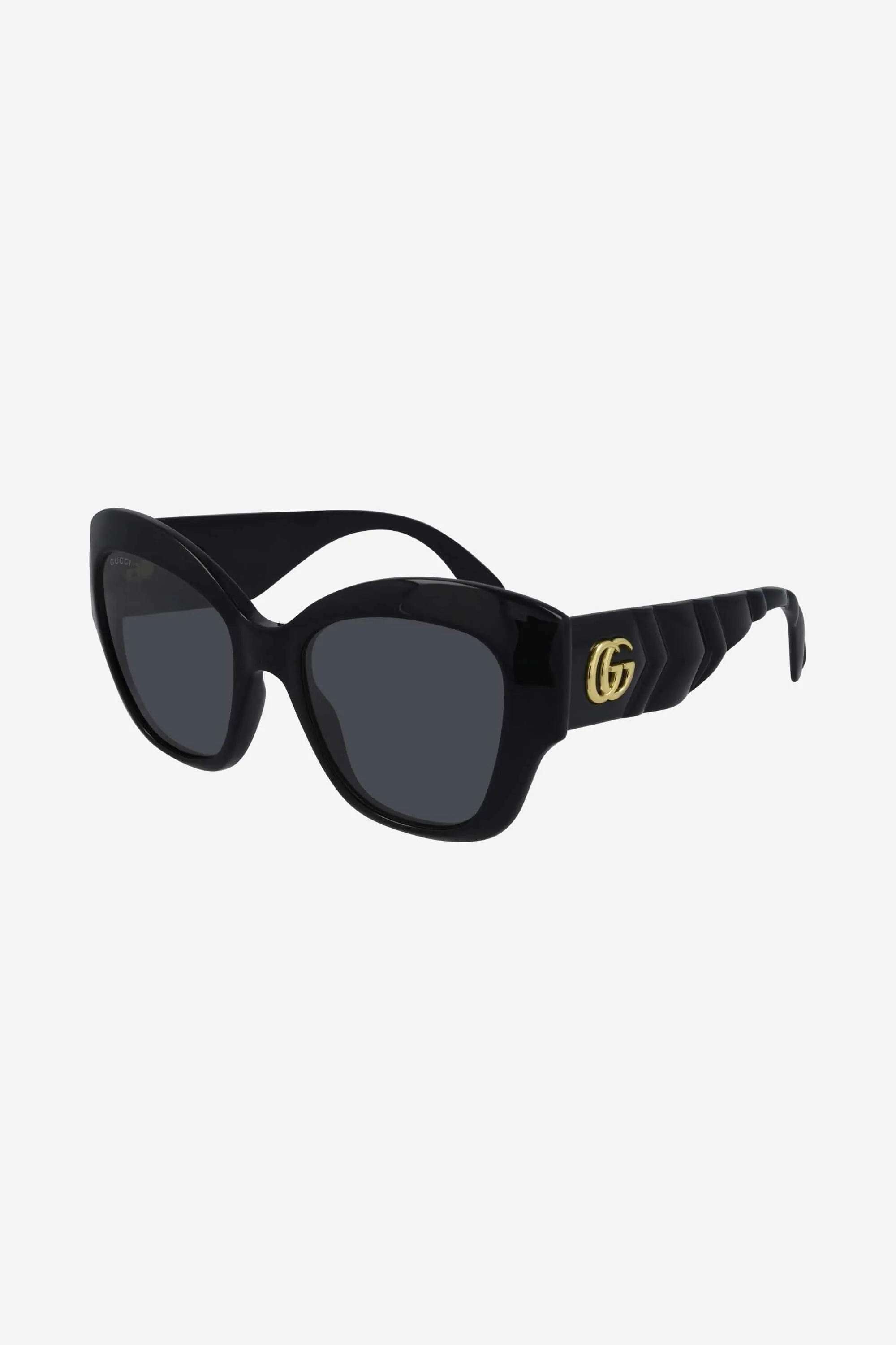 Gucci black cat-eye sunglasses with matalasse temple