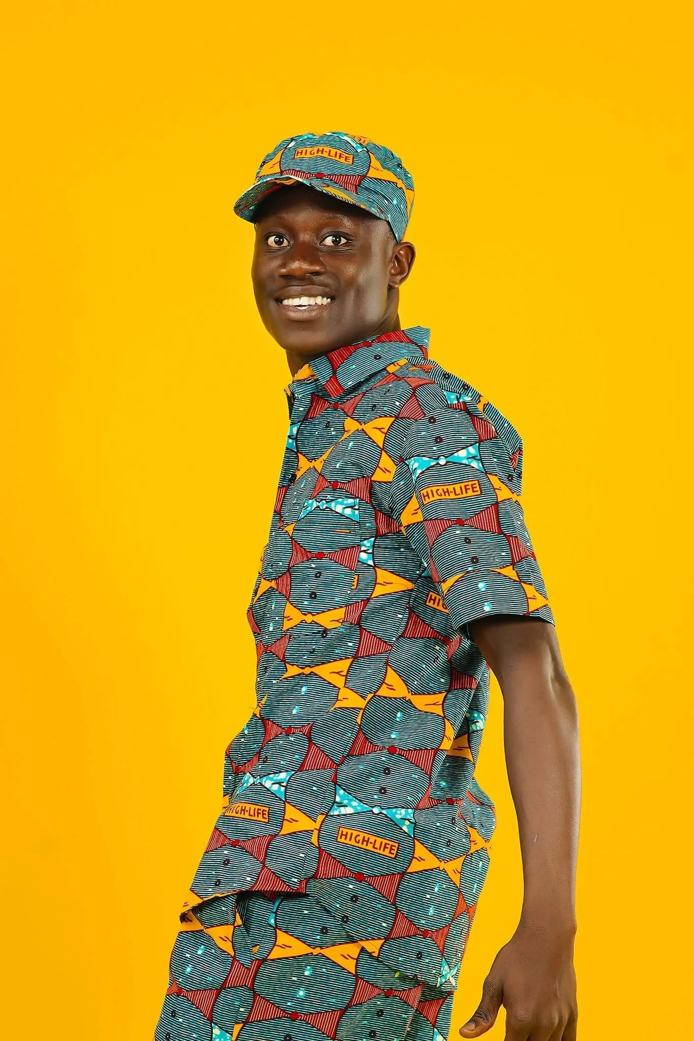 Highlife Blue African Print Short Sleeve Shirt