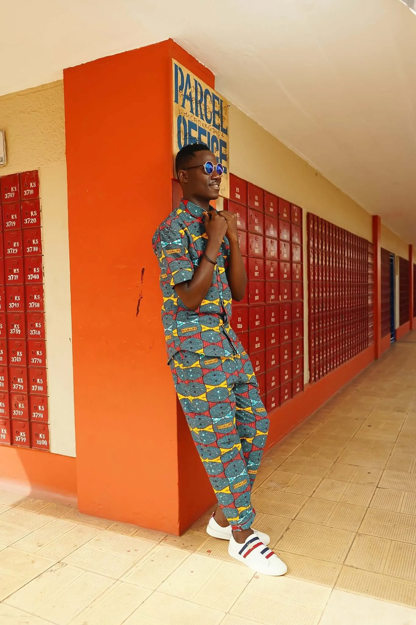 Highlife Blue African Print Short Sleeve Shirt