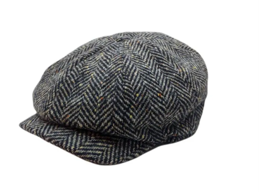 JP Cap Tweed Multi Black Fleck Herringbone