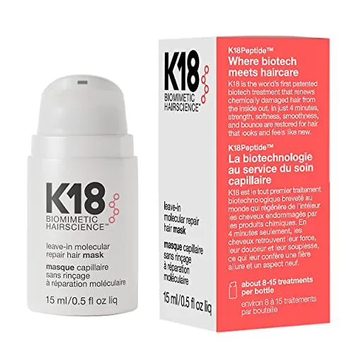 K18 Mini Leave-In Molecular Repair Hair Mask Treatment to Repair Damaged Hair