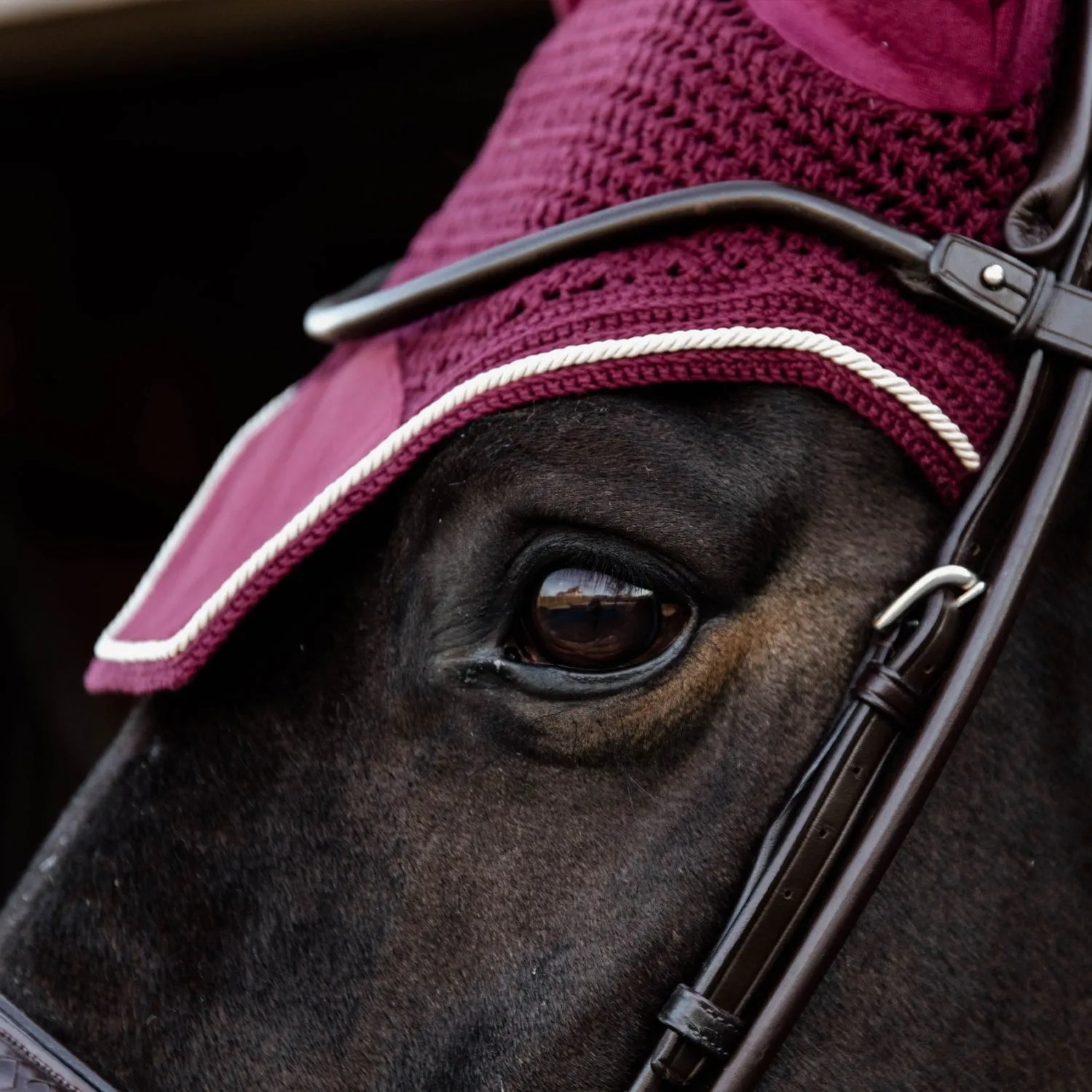 Kentucky Horsewear Wellington Velvet Fly Veil - Bordeaux