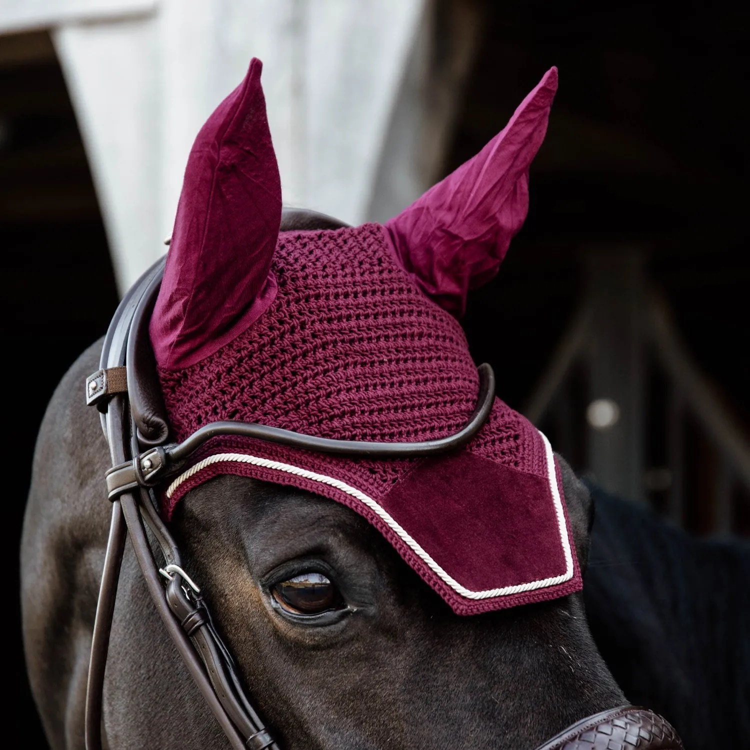 Kentucky Horsewear Wellington Velvet Fly Veil - Bordeaux