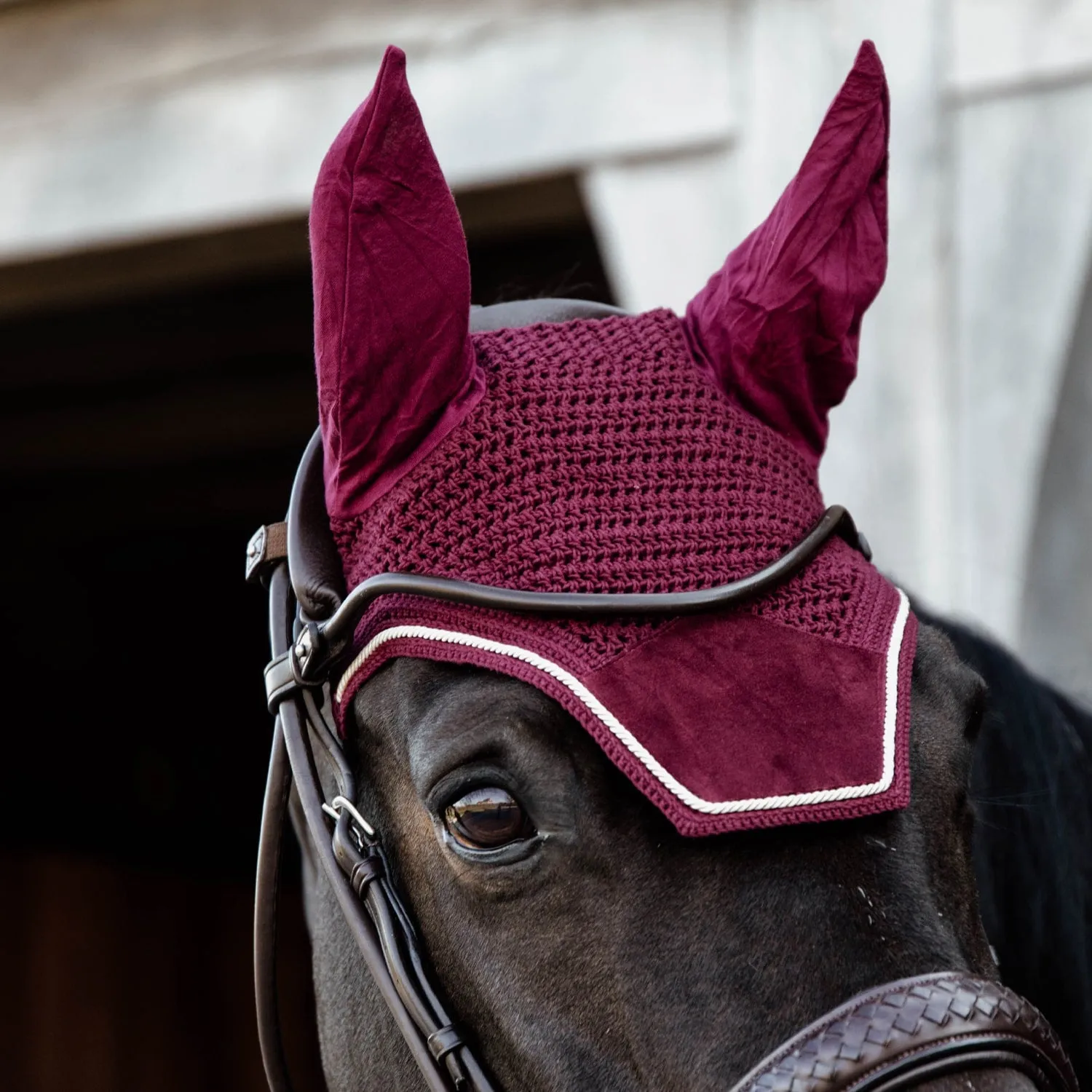 Kentucky Horsewear Wellington Velvet Fly Veil - Bordeaux